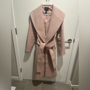like new Express light pink belted coat, size xs